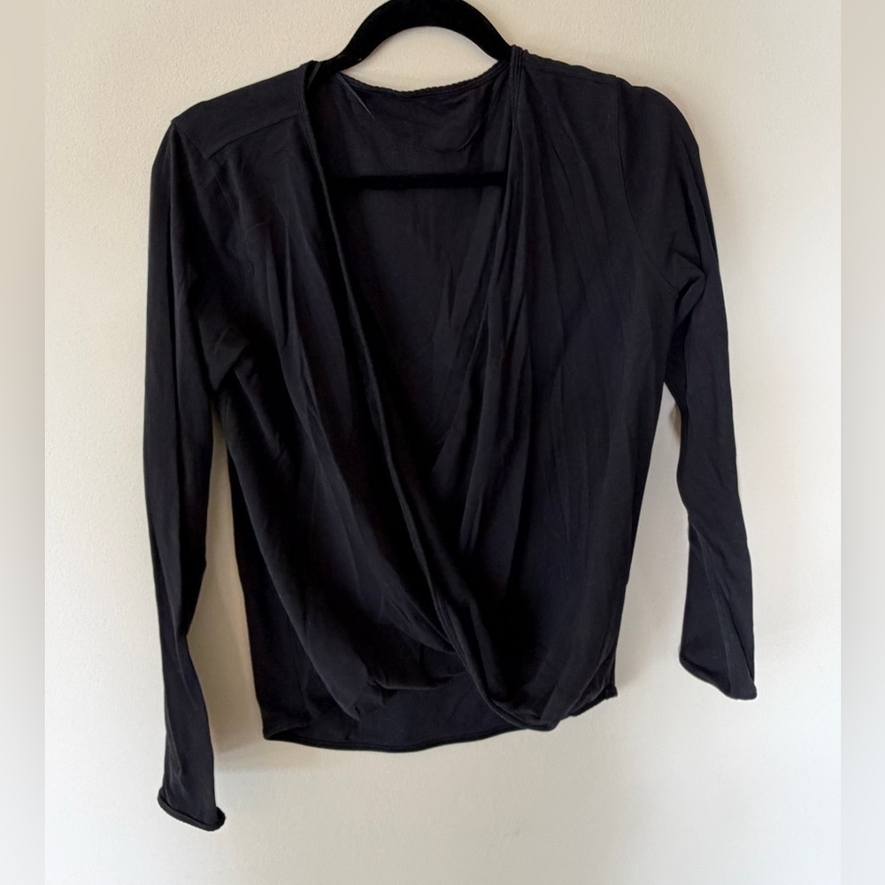 lululemon athletica Black Drape Front Blouse